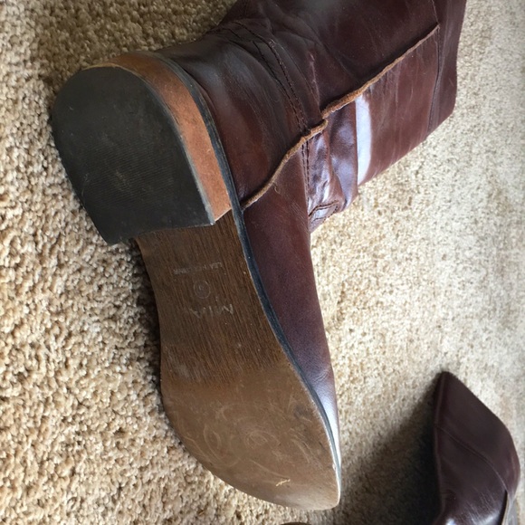 Riding style leather brown boots - Picture 5 of 7